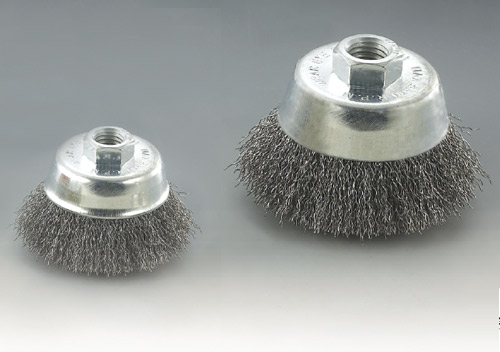 Crimped wire cup brushes 