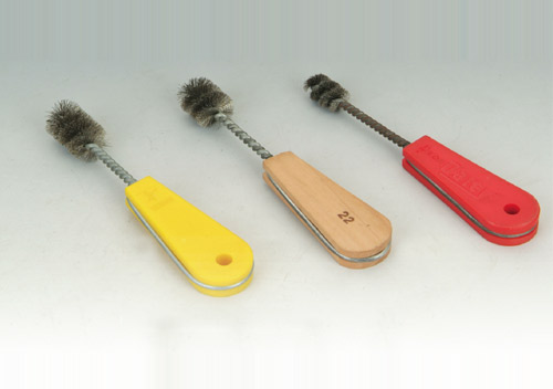 Pipe fitting cleaning brushes